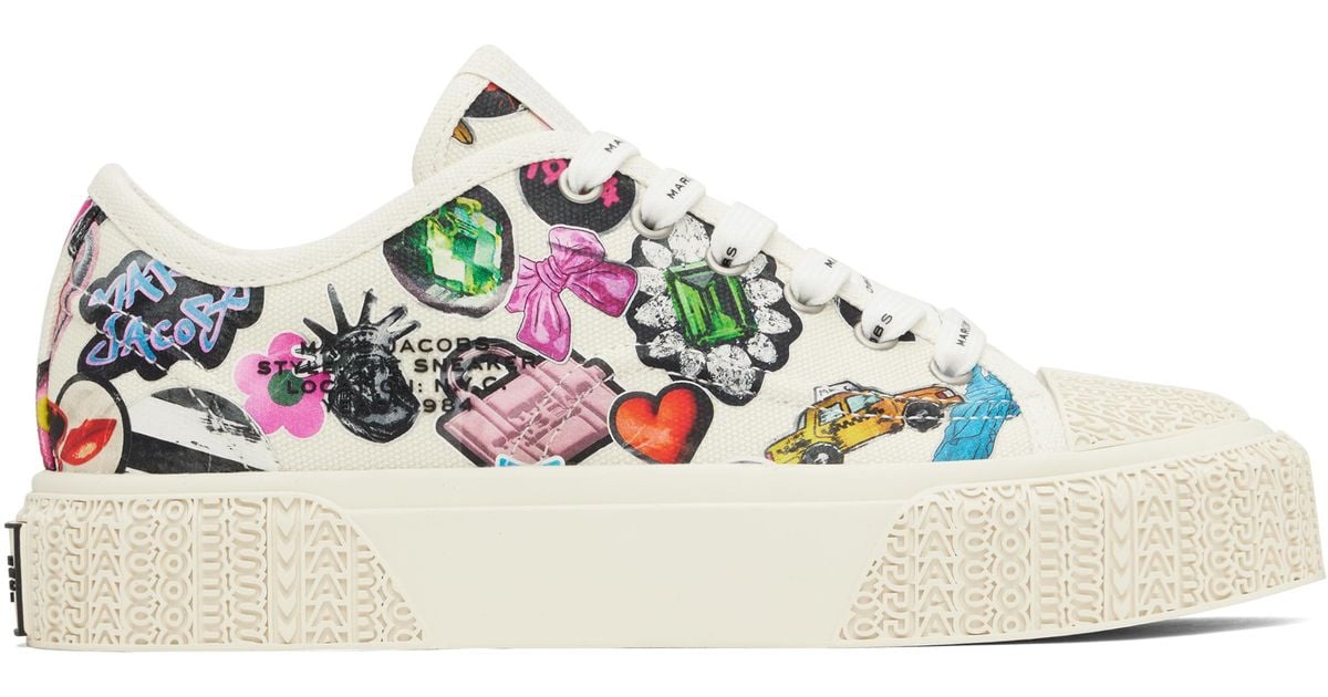 Marc Jacobs 'The Sticker Canvas Sneaker' Sneakers in Black