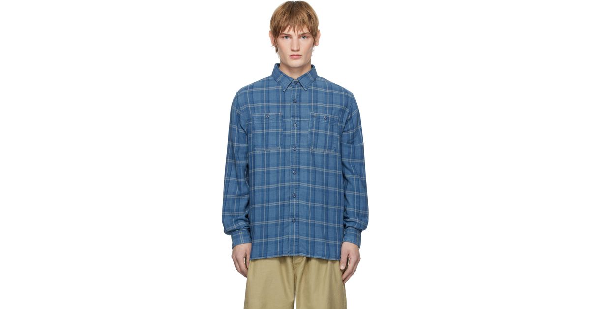 RRL Plaid Double-Faced Work Shirt in Blue for Men | Lyst UK