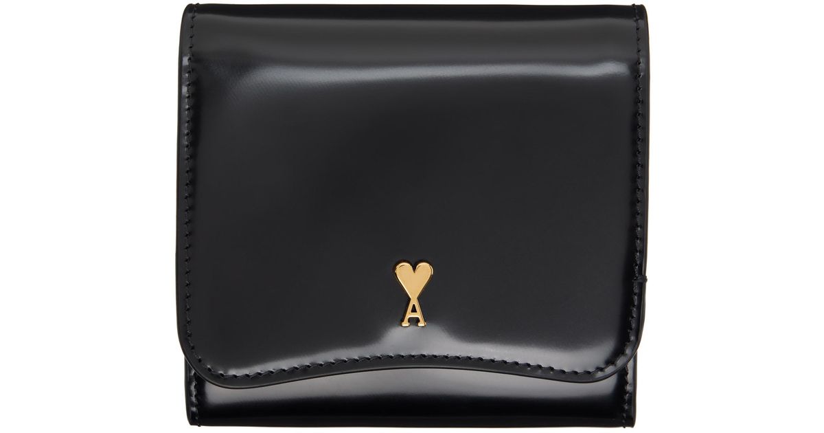 Ami Paris Paris Paris Compact Wallet in Black for Men | Lyst
