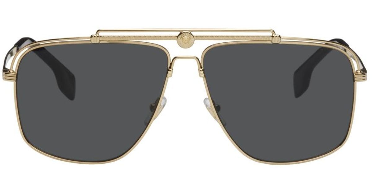 Versace Gold Medusa Focus Sunglasses in Metallic for Men Lyst Canada