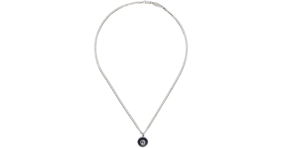 Armani Silver Curb Chain Necklace for Men Lyst