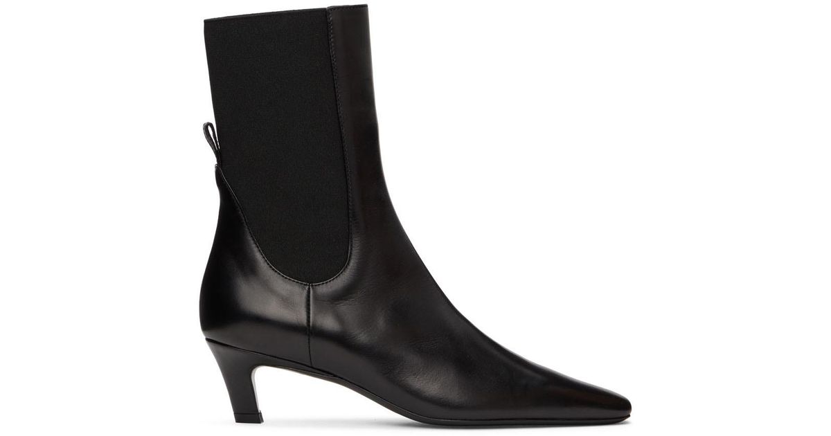 toteme mid heel ankle boots