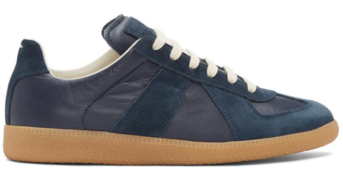 Maison Margiela Leather Navy Replica Sneakers in Blue for Men | Lyst Canada