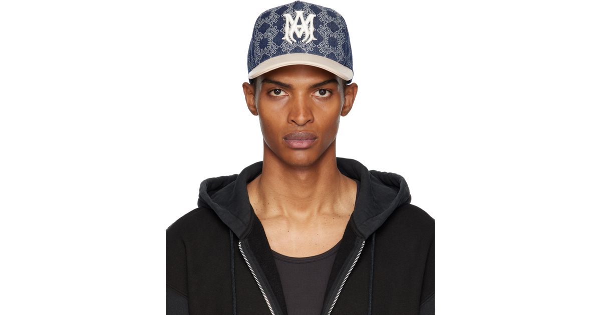 Amiri Ma Leather Brim Denim Cap in Black for Men | Lyst