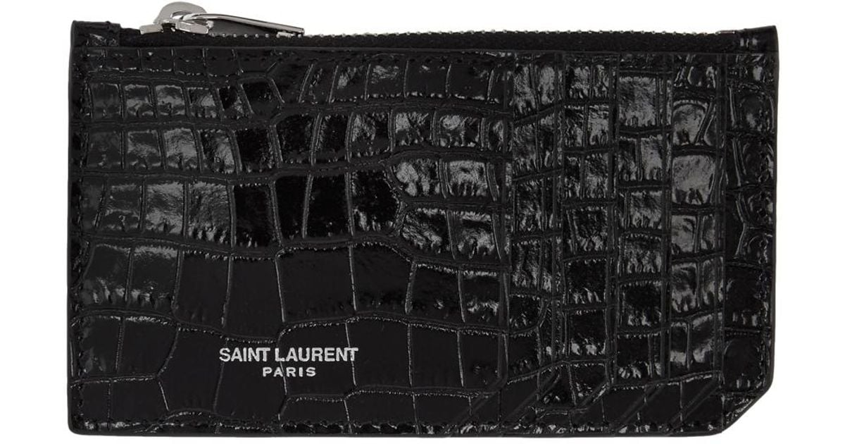 ysl croc card holder