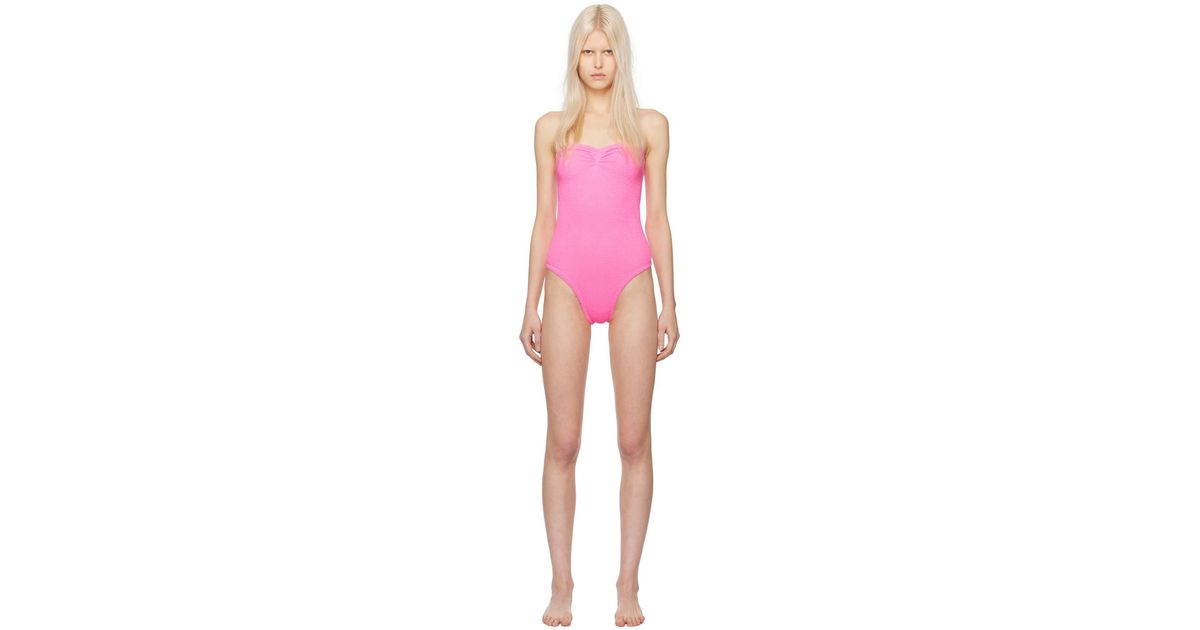 Hunza G Brooke Strapless Seersucker Swimsuit - Farfetch