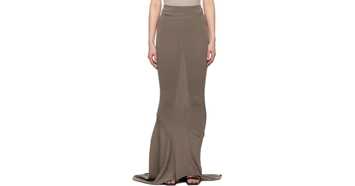 【RICK OWENS】ブラック Hollywood Dauphine マキシスカート Rick Owens Calf Dauphine Skirt in Black | FWRD