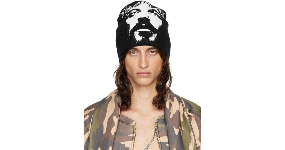 【Praying】24fw JESUS BEANIE Jesus Praying Hands Cross Cap Women Men Winter Ski Hat Black
