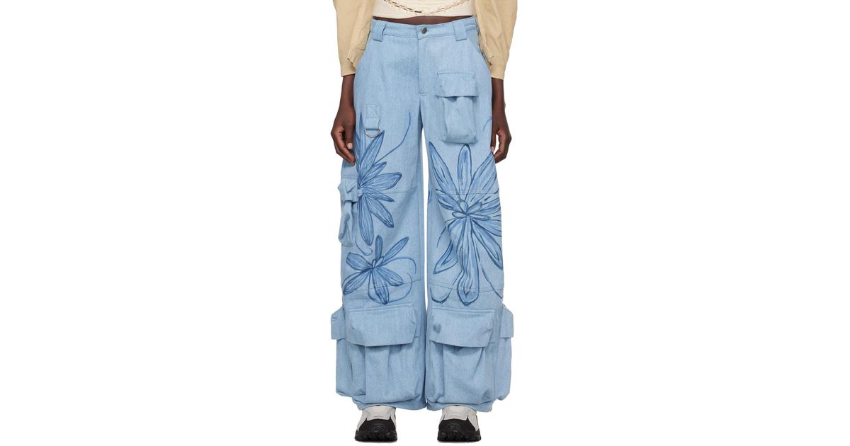 【関税込み】Collina Strada ブルー Garden デニム カーゴパンツ Collina Strada ブルー Garden ジーンズ ブルー | Lyst