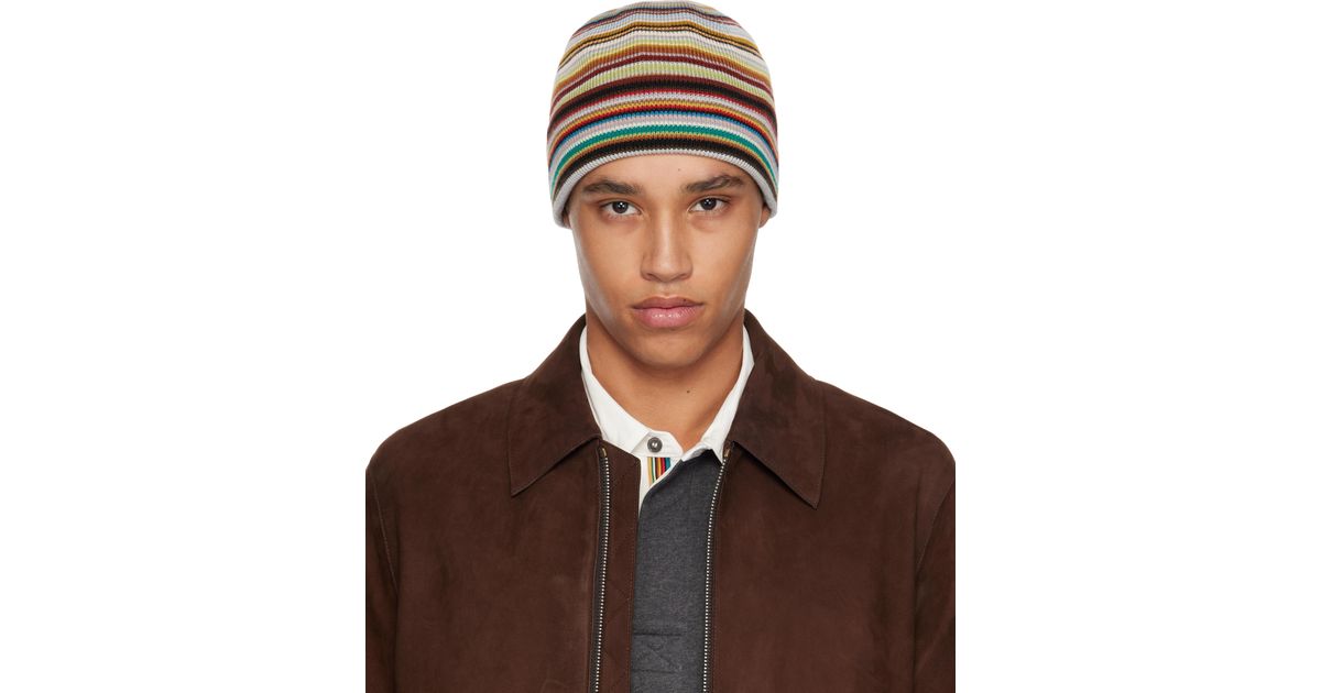 Signature Stripe Beanie Smith Beanie Paul Smith Signature Stripe