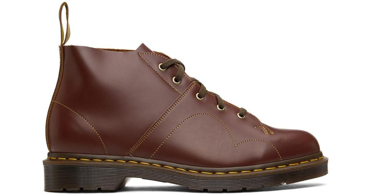 Dr. Martens Burgundy Vintage Church Monkey Boots in Brown for 
