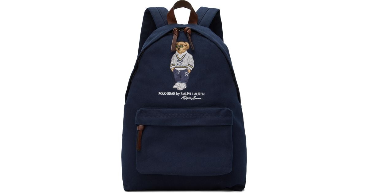 Polo Ralph Lauren Polo Bear Canvas Backpack in Blue for Men | Lyst