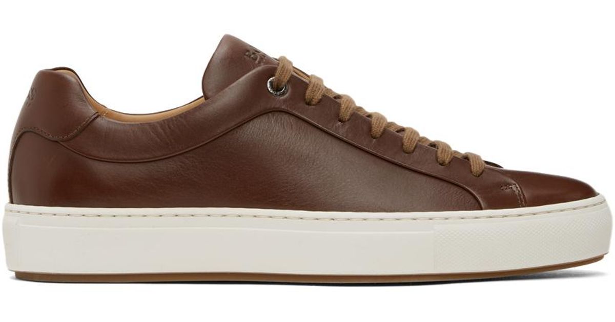 BOSS by HUGO BOSS Leather Brown Mirage Tennis Sneakers for Men - Lyst