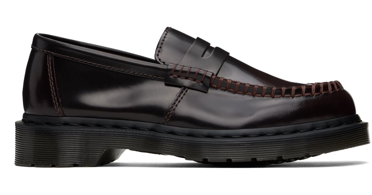 メンズ Dr. Martens ブラック＆レッド Penton Arcadia レザー