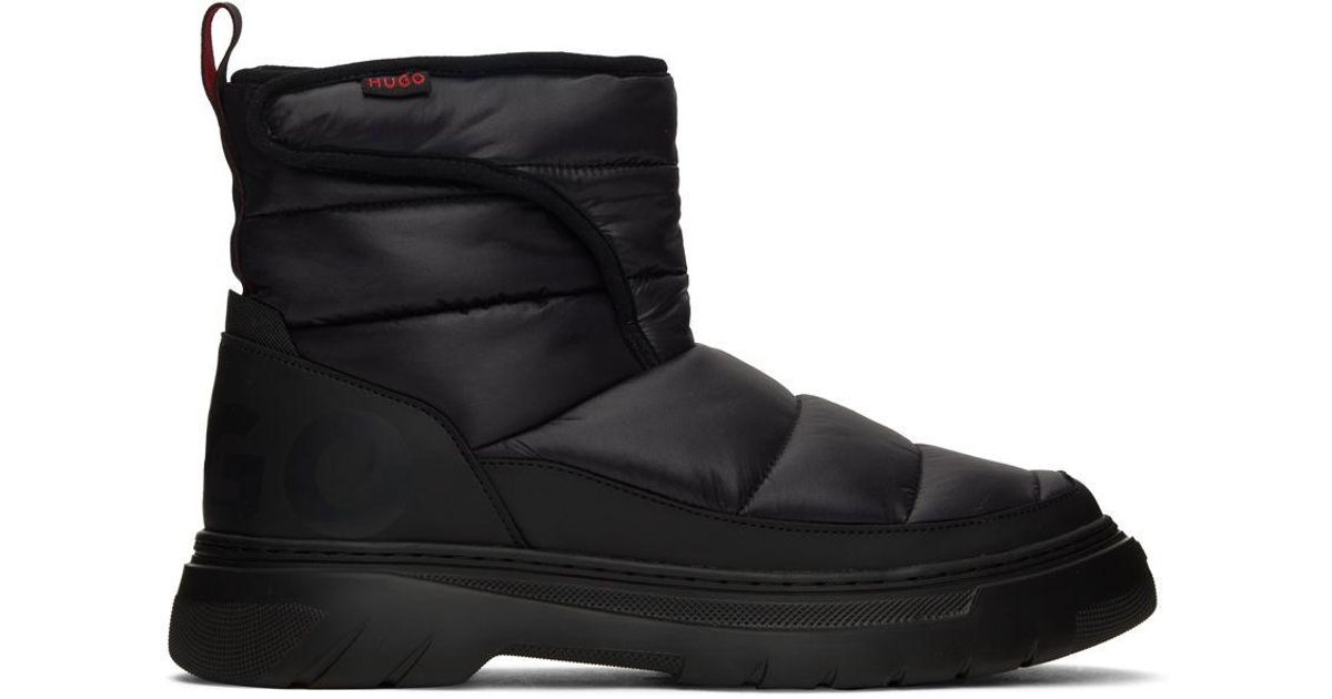 HUGO Black Urian Halb Boots for Men | Lyst