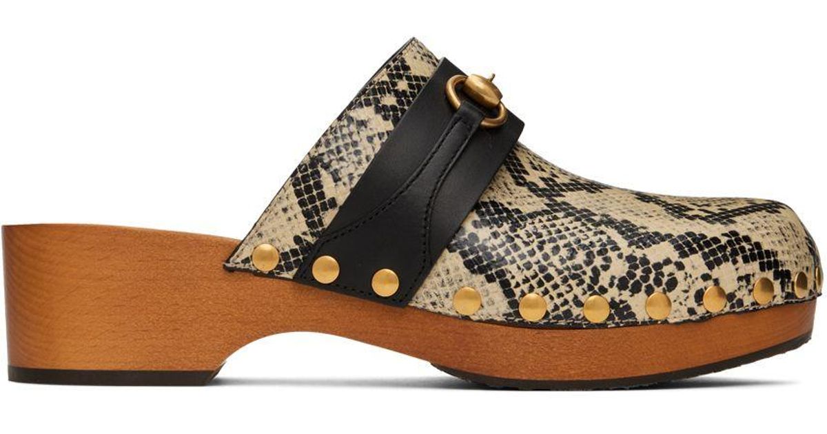 Gucci Beige Horsebit Clogs in Black for Men Lyst