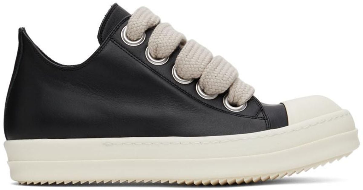 Rick Owens Jumbo Lace Low Sneakers in Black for Men Lyst