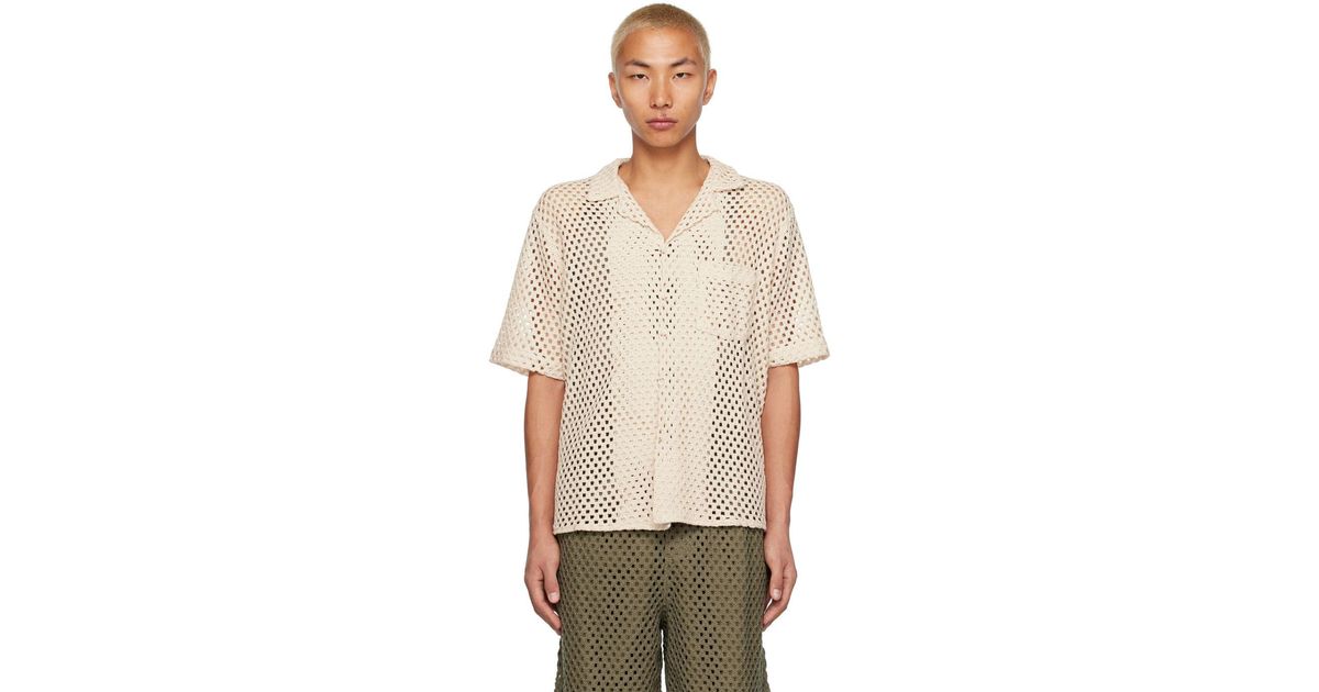 Commas Off-white Button Up Shirt in Natural for Men | Lyst