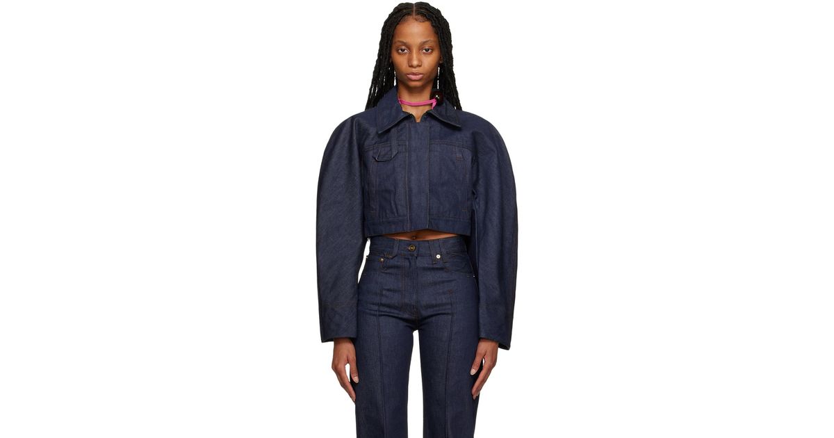 Jacquemus Le Raphiaコレクション ネイビー La Veste De Nîmes Meio