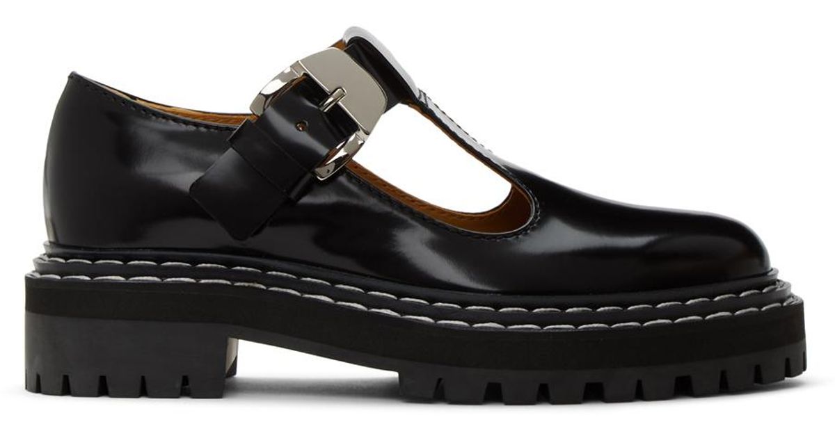 Proenza Schouler Leather Lug Sole Mary Jane Oxfords in Black | Lyst