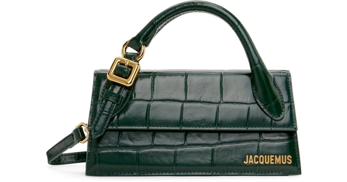 Jacquemus Le Chiquito Long Croc-effect Leather Top-handle Bag in