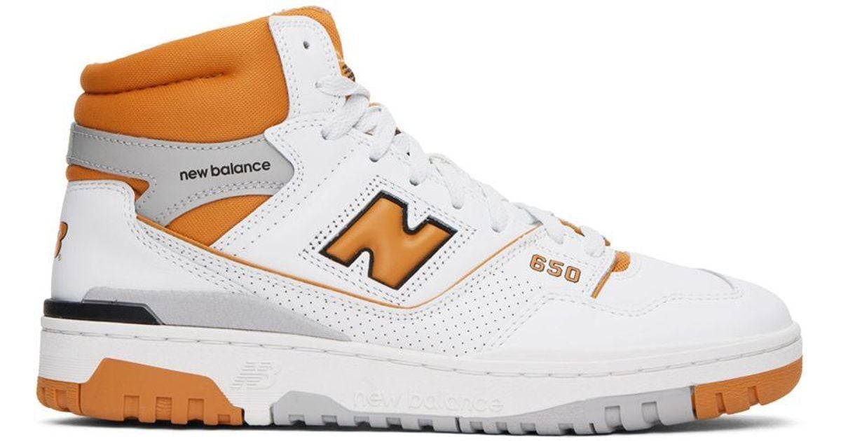 New Balance White & Orange 650 Sneakers in Black for Men Lyst