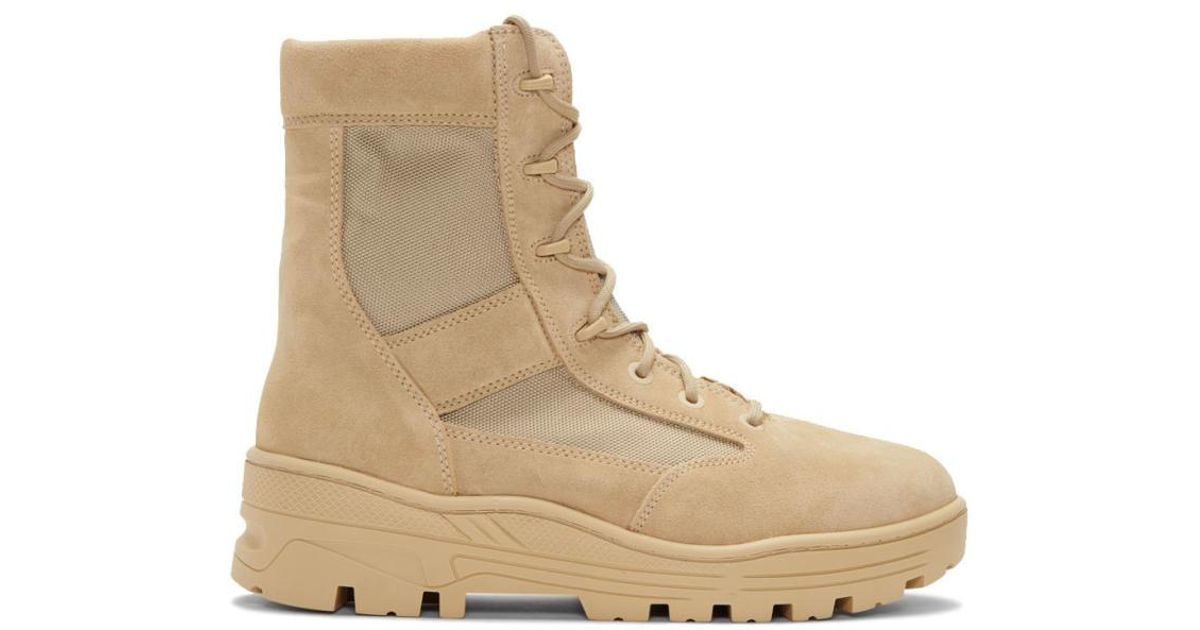 Yeezy Beige Combat Boots in Natural for Men | Lyst