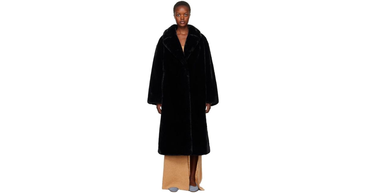 Stand Studio Black Maria Fauxfur Coat Lyst