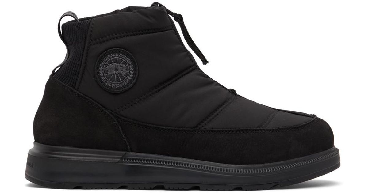 Canada Goose Black Crofton Puffer Boots for Men | Lyst