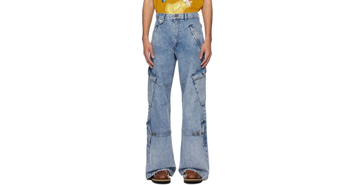 Egonlab Cargo Pocket Jeans in Blue for Men | Lyst Australia