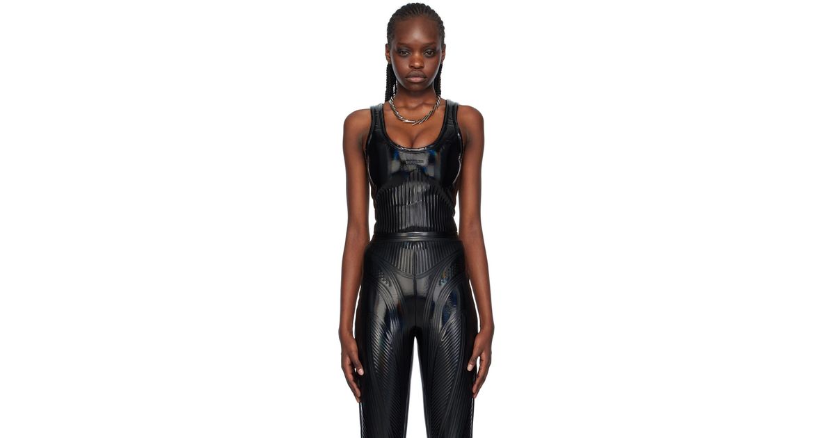 【関税込み】Mugler ブラック エンボス ボディスーツ Mugler エンボス ボディスーツ ブラック | Lyst