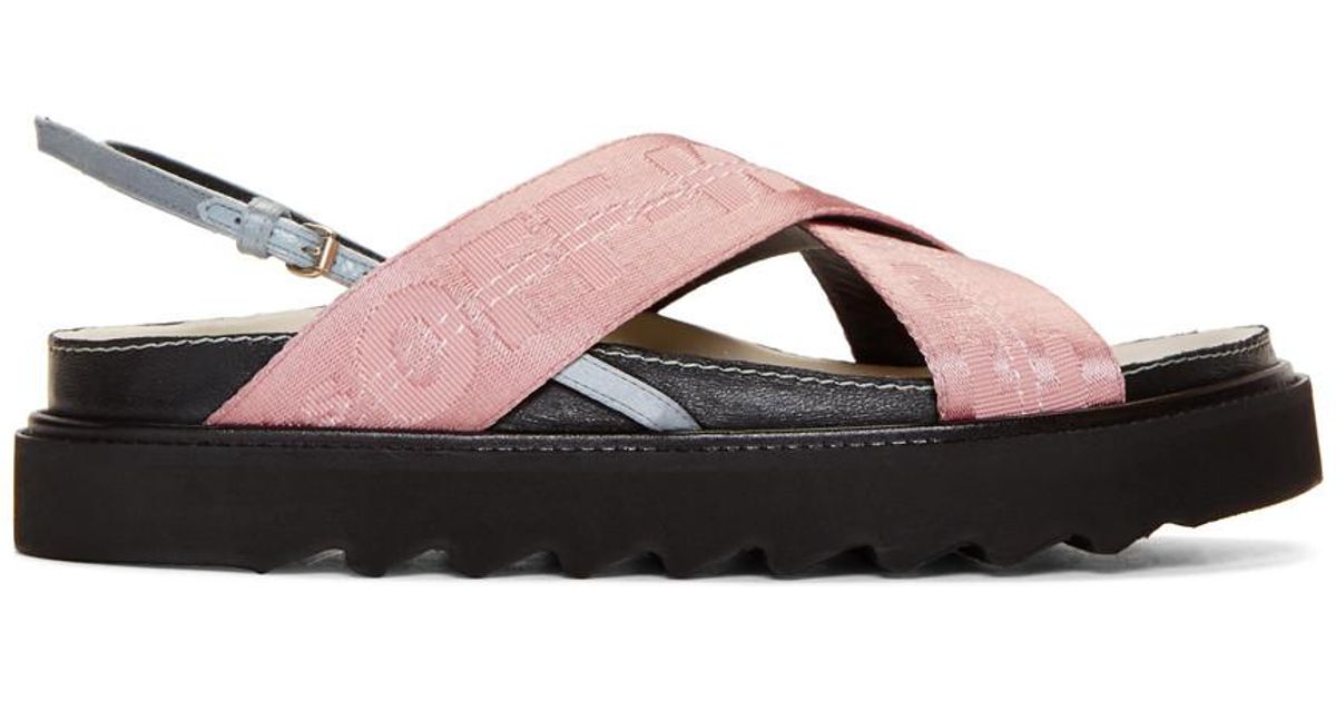 pink and white sandals