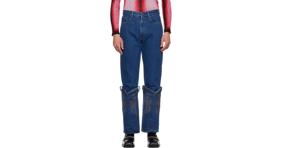 Y. Project Cowboy Cuff Jeans in Blue for Men | Lyst