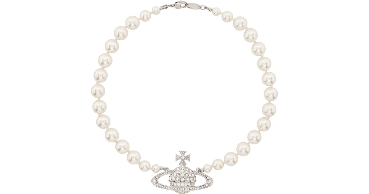 Vivienne Westwood One Row Pearl Bas Relief Choker in