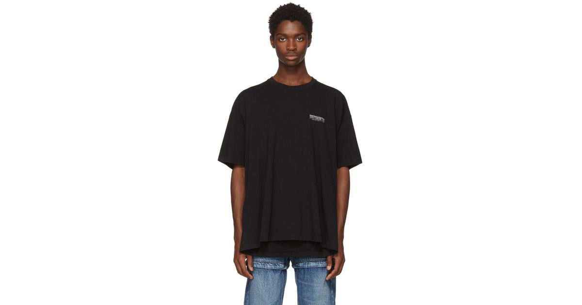 Balenciaga Black Speedhunter Double Hem T-shirt for Men | Lyst