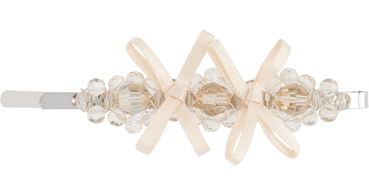 Simone Rocha Petite Bow Detail Flower Hair Clip in Black | Lyst UK