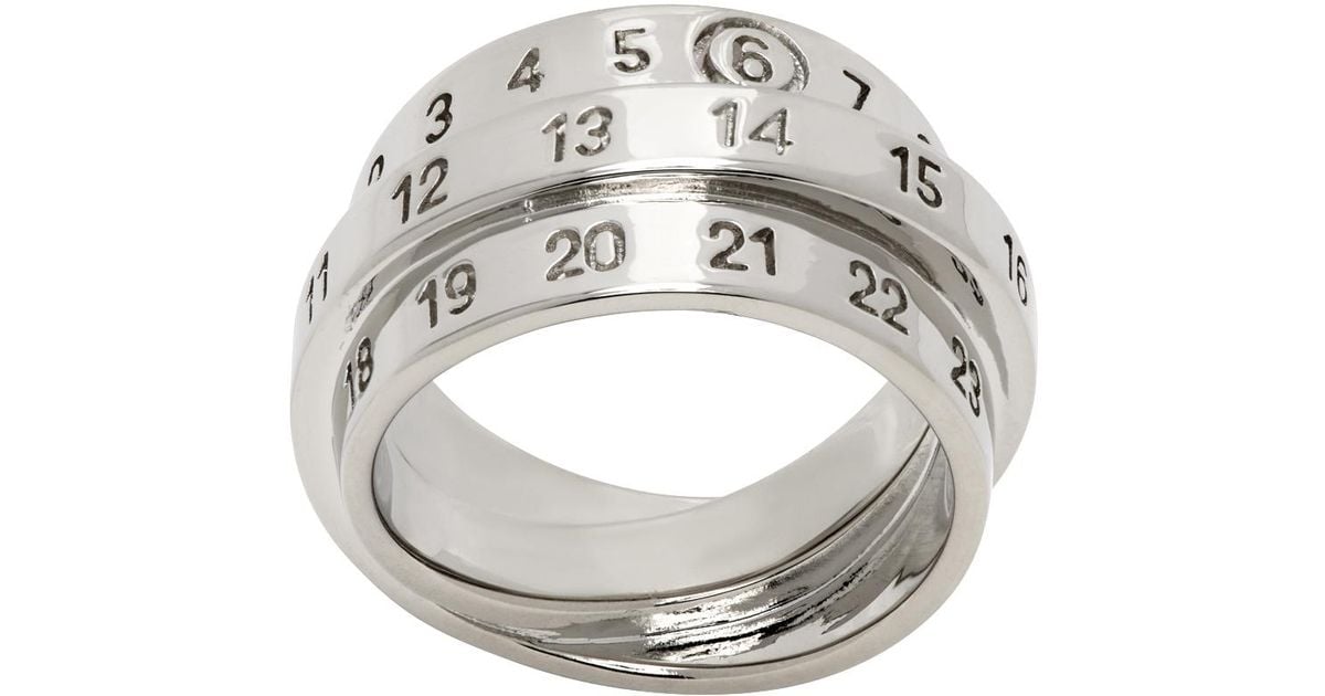 【MM6 MAISON MARGIELA】Triple Logo Numeric Signature Ring MM6 Maison Margiela Triple Logo Numeric Signature Ring
