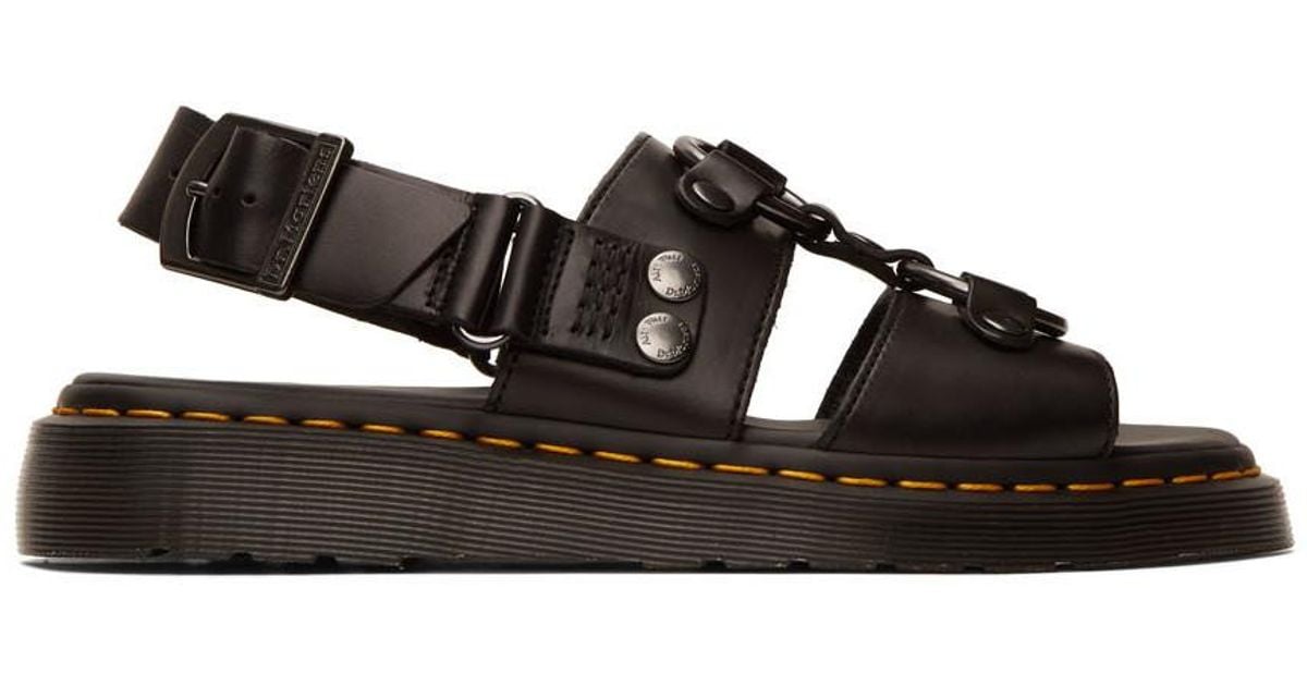 dr martens xabier hardware leather sandals in black