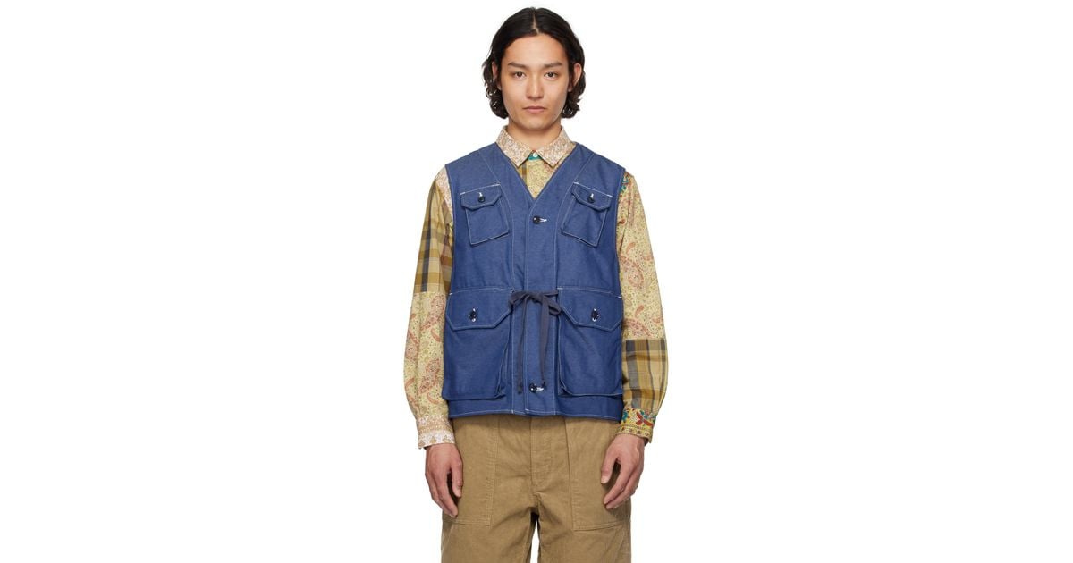 Engineered Garments C-1 Denim Vest in Blue for Men | Lyst