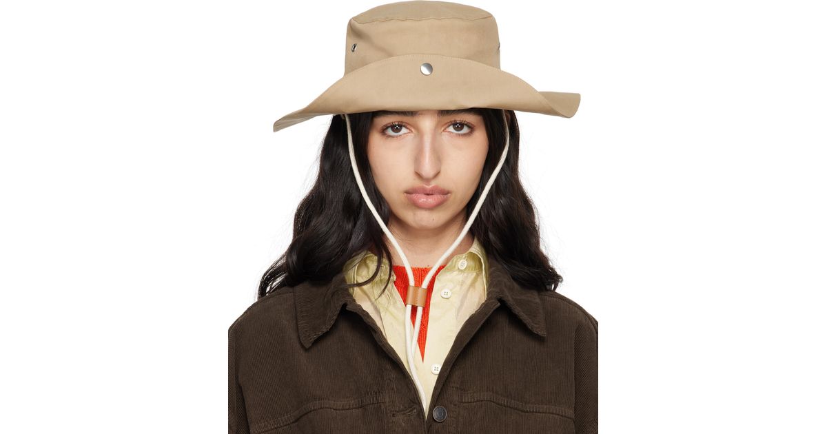 【関税込み】Jil Sander ベージュ Fishing ビーチハット Jil Sander ベージュ Fishing ビーチハット ブラウン | Lyst