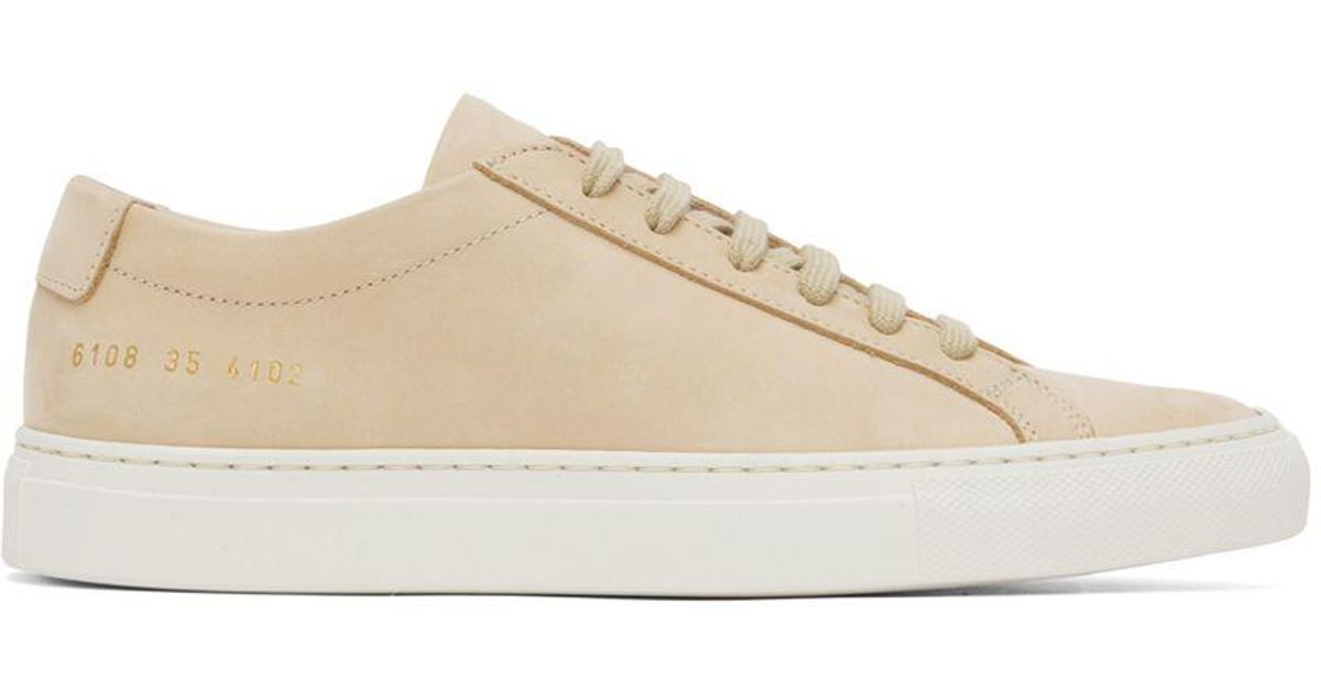Common Projects Beige Achilles Low Sneakers in Black Lyst