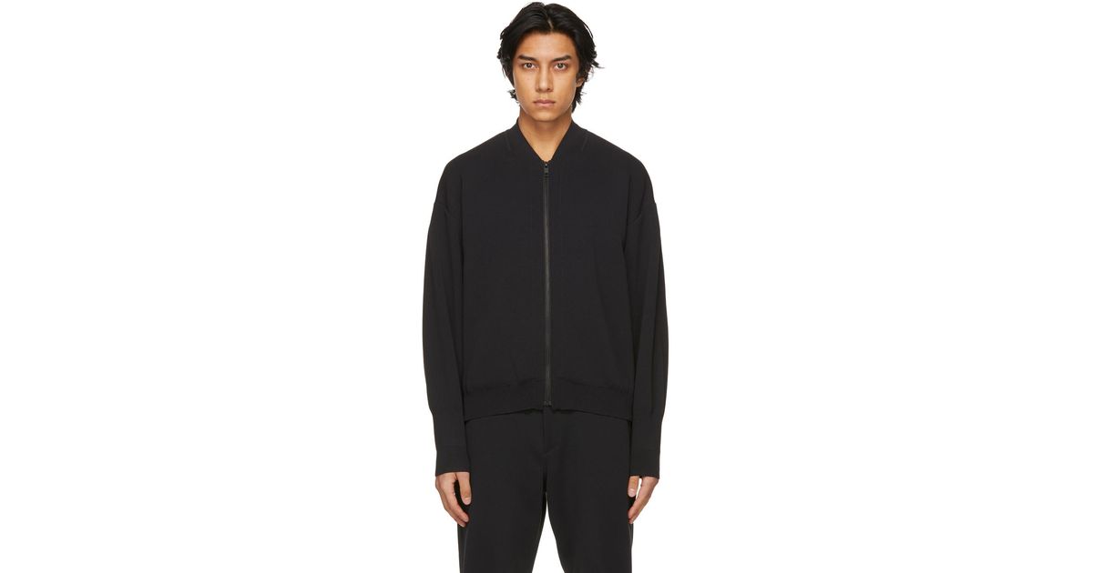 CFCL Milan Rib Flight Bomber Jacket in Black for Men | Lyst