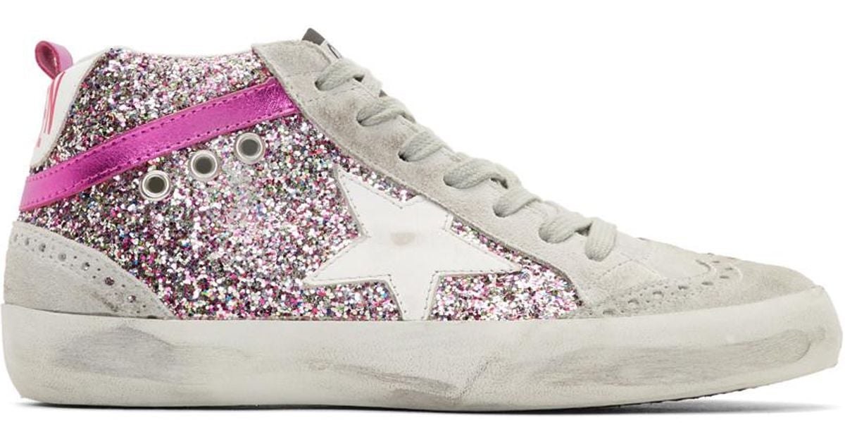 Pink Glitter Mid Star Sneakers - Lyst