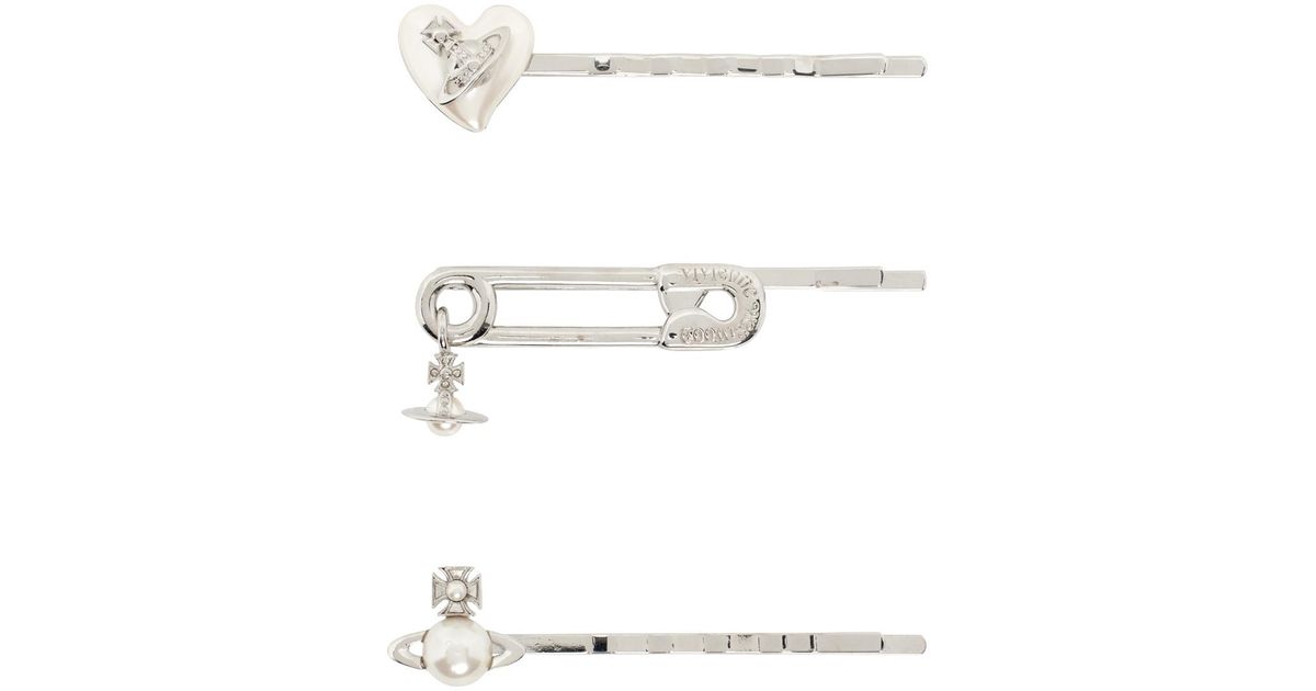 Vivienne Westwood シルバー Tilde Bobby ヘアピン セット Silver Tilde Bobby Pin Set by Vivienne Westwood on Sale