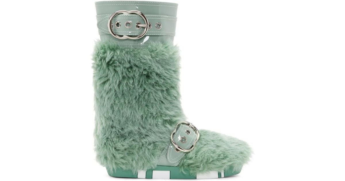 Bowen faux fur sale boot in moss green