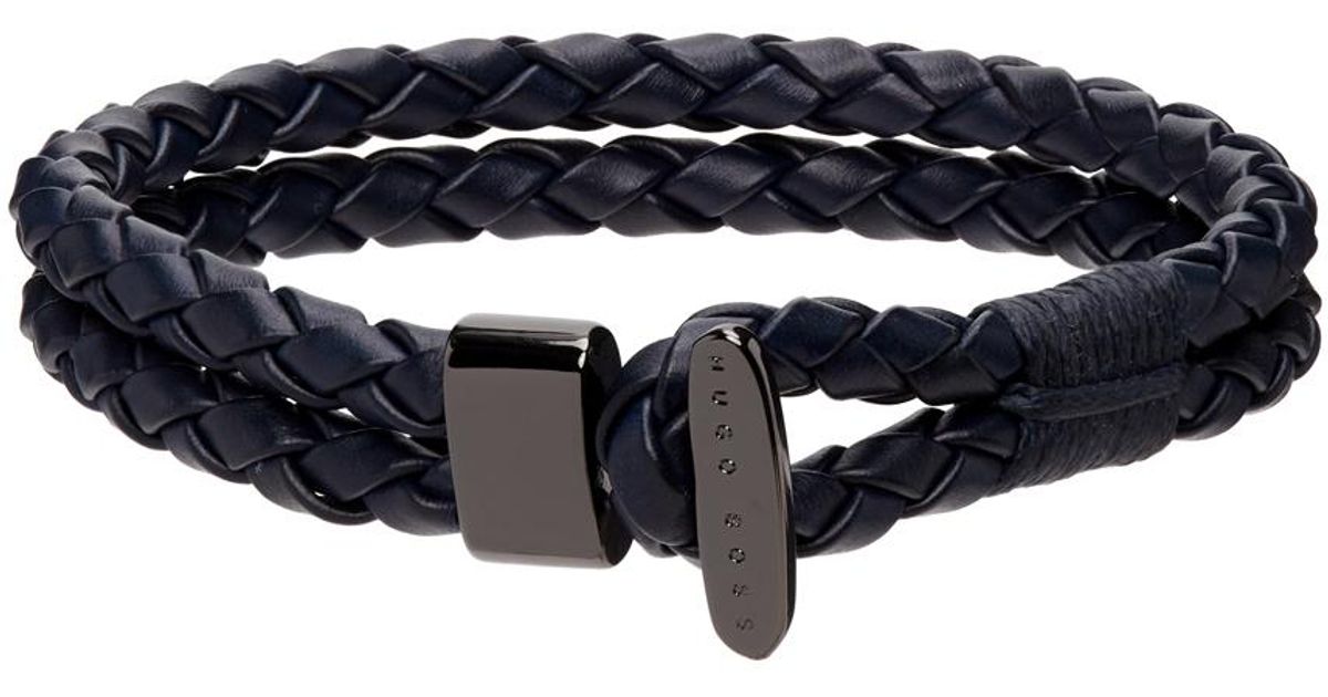 Hugo boss woven leather bracelet Outlet