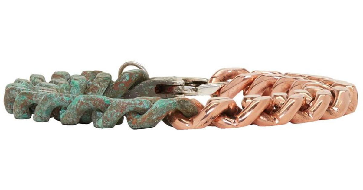 Kozaburo Copper Half Rusted Bracelet For Men Lyst