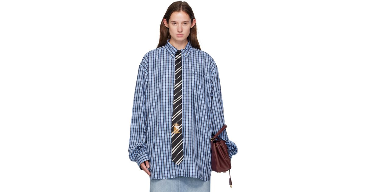 Vetements Tie Shirt in Blue | Lyst