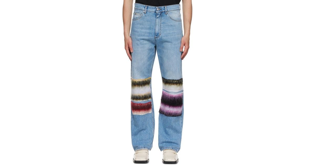 Marni Mohair Patch Cropped Jeans in Blue for Men | Lyst Canada