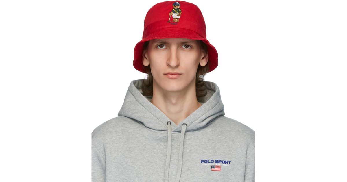 Red polo bear hat Clearance